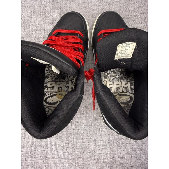 SRH Productions Calabo Spade Hi Top Skate Shoes Men 10.5 Vintage Y2K Black Red main image 6